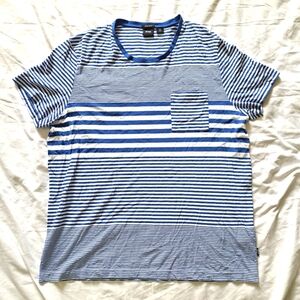 Hugo Boss | Blue & white striped regular fit ment short sleeve t shirt